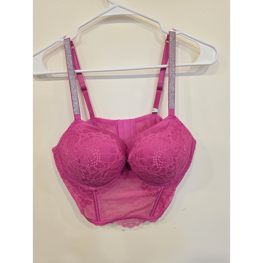 NWT Victoria's Secret Very Sexy Bustier 36C Rhinestone Strap Corset